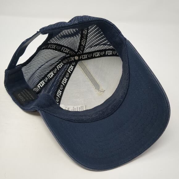 Fox Snapback Trucker Hat Blue One Size Adjustable Mesh Back Outdoor Printed - Picture 7 of 9